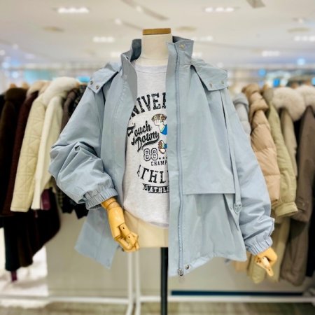 이중 후드 점퍼