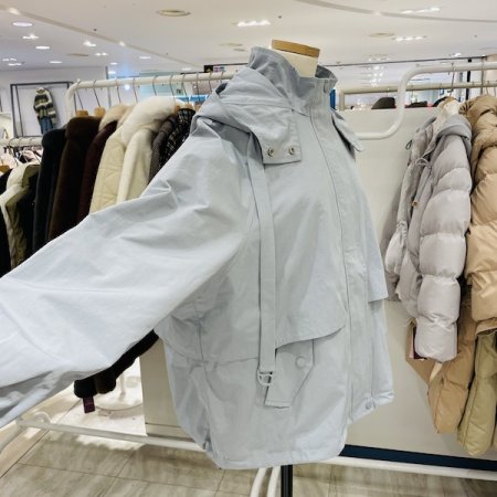 이중 후드 점퍼