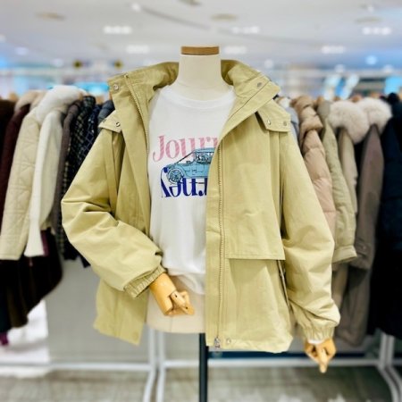 이중 후드 점퍼