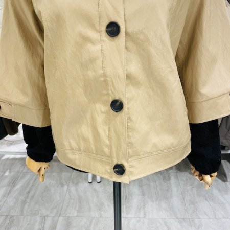 4버튼 칠부소매 가죽 자켓