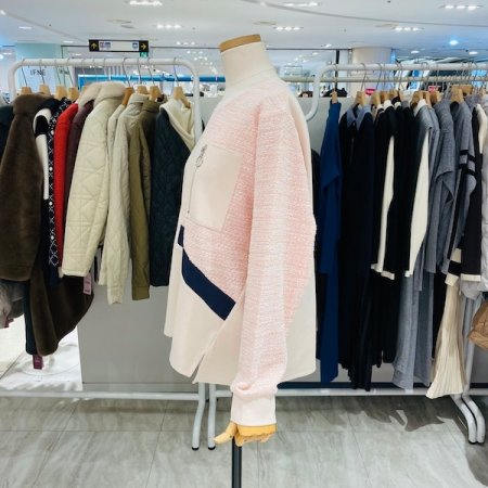 트위드 지퍼 티셔츠