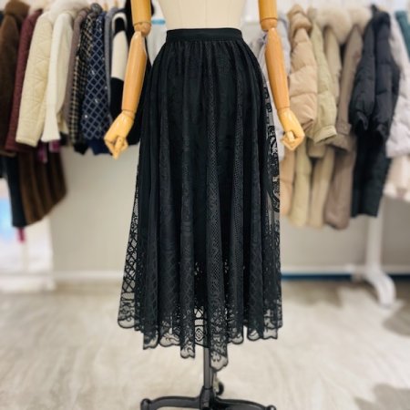 풀 레이스 샤 스커트