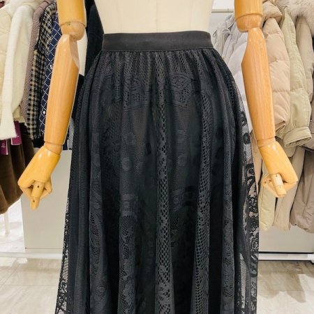 풀 레이스 샤 스커트