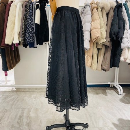 풀 레이스 샤 스커트