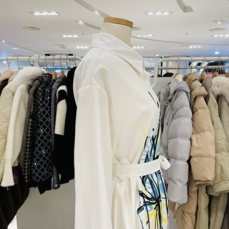 허리끈 롱 셔츠형 원피스