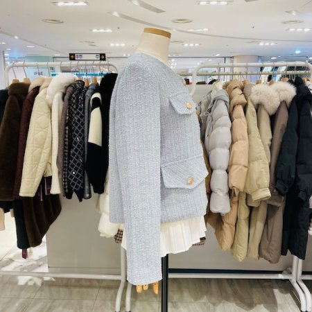 노카라 골드 버튼 트위드 자켓