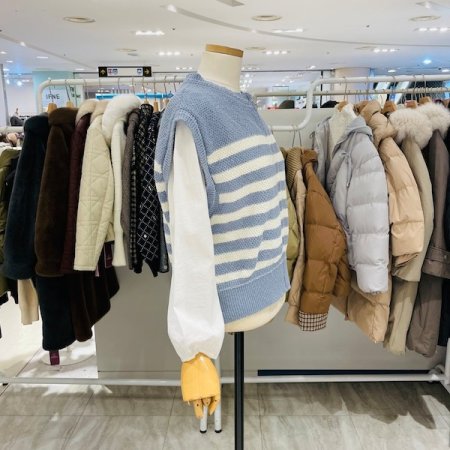 스트라이프 집업 베스트