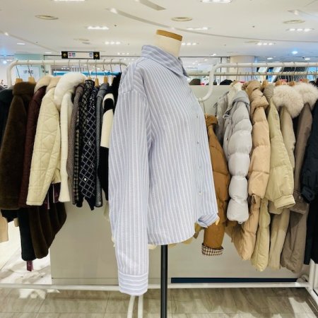 메리 자수 스트라이프 셔츠