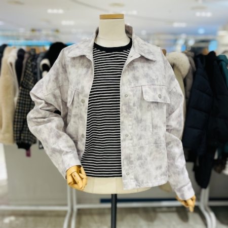 물 나염 면 자켓