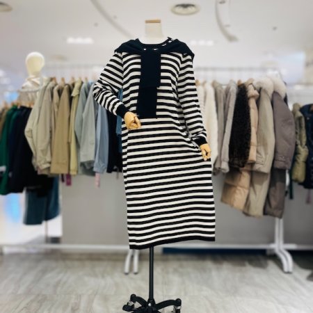 단가라 케이프 원피스