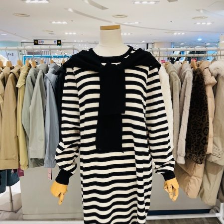 단가라 케이프 원피스