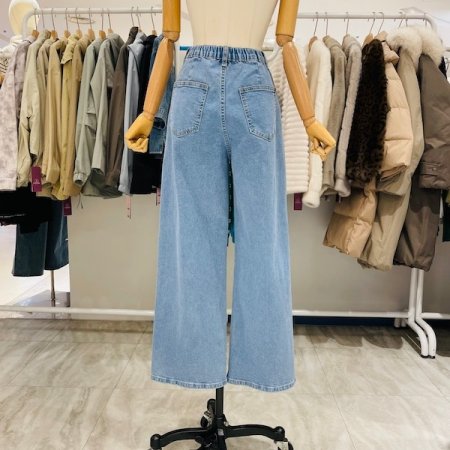 원턱 반밴딩 일자 팬츠