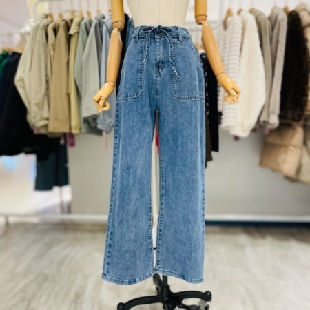 세미와이드 포켓 데님팬츠