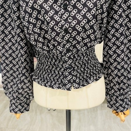 밑단 셔링 밴딩 숏 블라우스