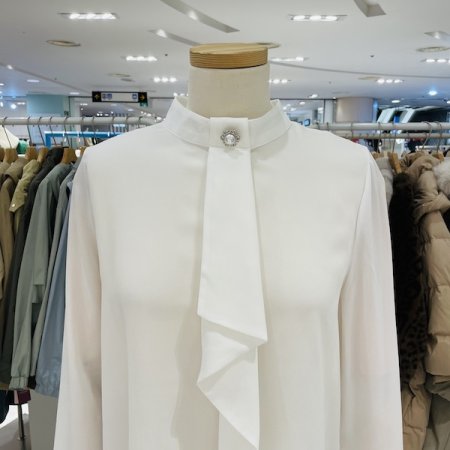 플라워 진주 프릴 블라우스