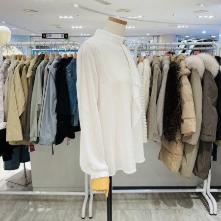 플라워 진주 프릴 블라우스