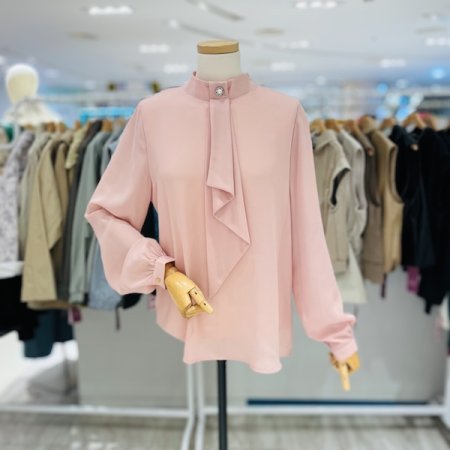 플라워 진주 프릴 블라우스