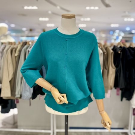 중 단추 7부 니트