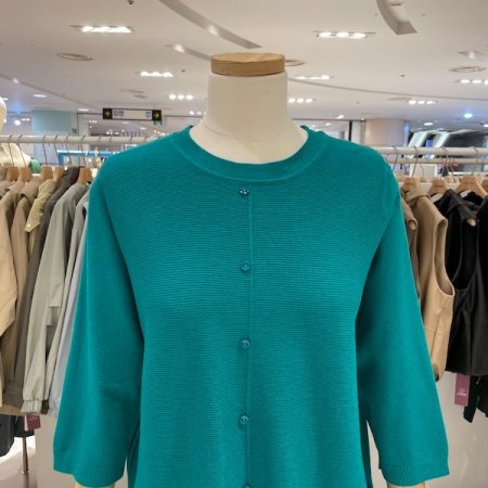 중 단추 7부 니트