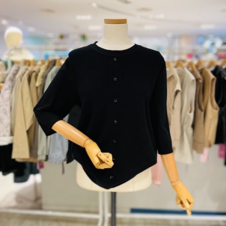 중 단추 7부 니트