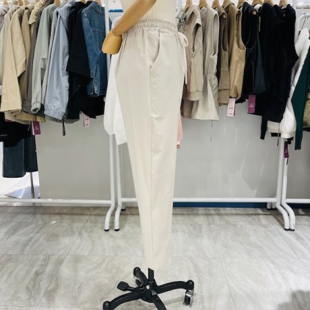 올밴딩 끈 절개 배기팬츠