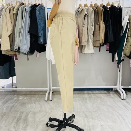 밴 밴딩 면 배기 팬츠