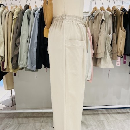 올밴딩 핀턱 세미와이드팬츠