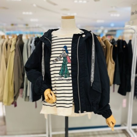 후드 단추 포인트 점퍼