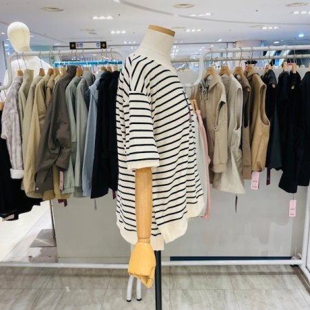 가로 스트라이프 워킹 티셔츠