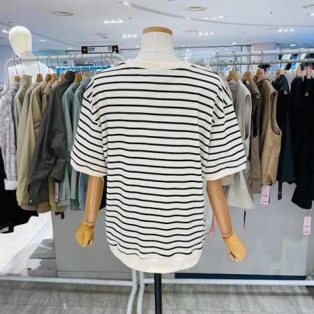 가로 스트라이프 워킹 티셔츠