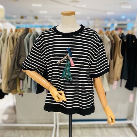 가로 스트라이프 워킹 티셔츠