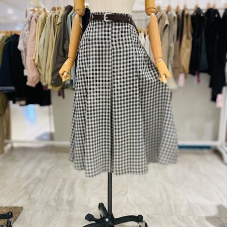 체크 빈티지 스커트