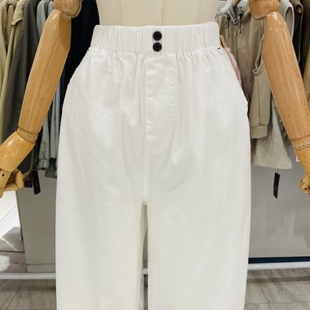 투버튼 면 스판 배기 팬츠