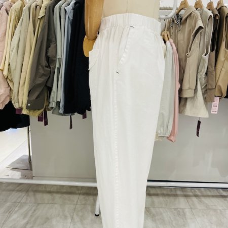 투버튼 면 스판 배기 팬츠