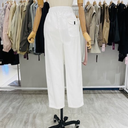 투버튼 면 스판 배기 팬츠