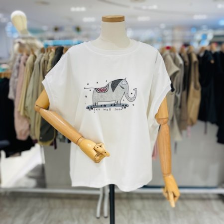 박시 코끼리 티셔츠