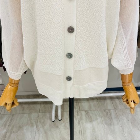 브이넥 자개퍼튼 니트 가디건