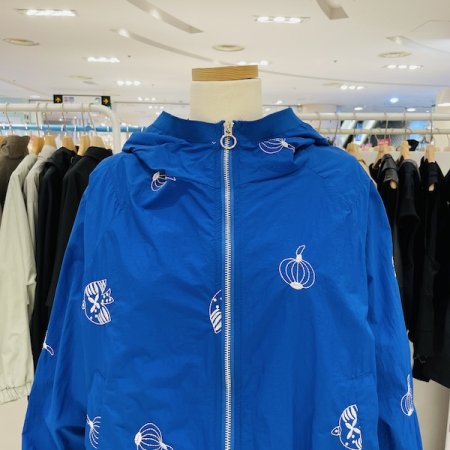 자수 후드 언발 점퍼