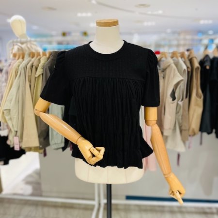 주름 4단 블라우스