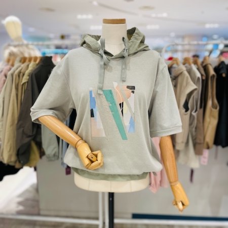 밑단 스트링 패션 후드티셔츠