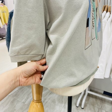 밑단 스트링 패션 후드티셔츠