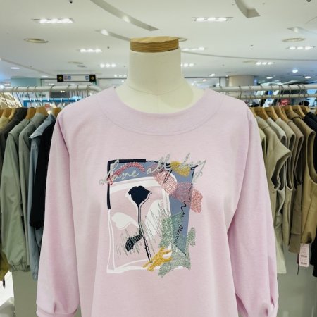 7부소매 로즈 프레임 티셔츠