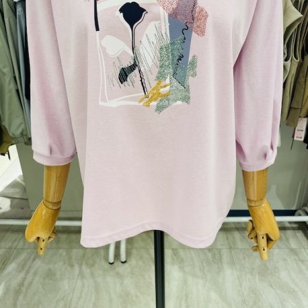 7부소매 로즈 프레임 티셔츠