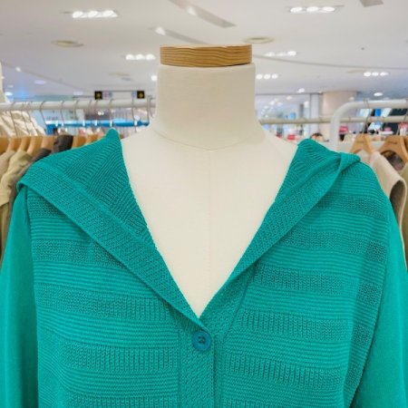 가로줄 후드 가디건