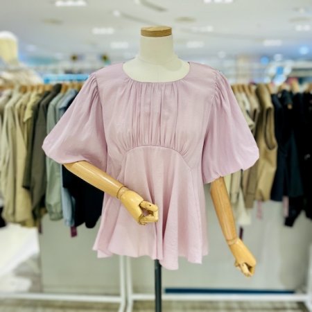 벌룬 소매 블라우스