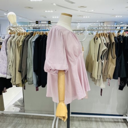 벌룬 소매 블라우스