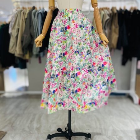 물감 나염 티어드 스커트