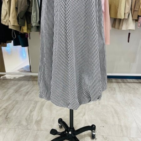 고방 체크 벌룬 스커트