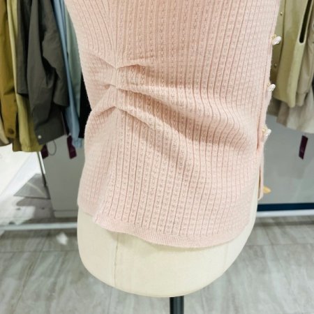 초커 진주 반팔 니트