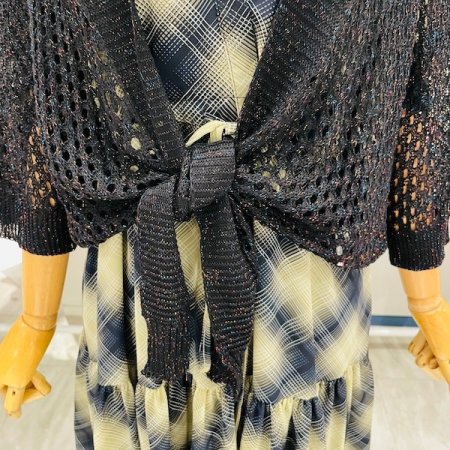 밑단 묶음 펑크 가디건